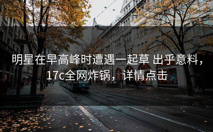 明星在早高峰时遭遇一起草 出乎意料，17c全网炸锅，详情点击